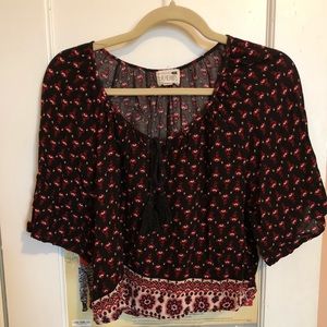 NWOT LA Hearts flowy crop